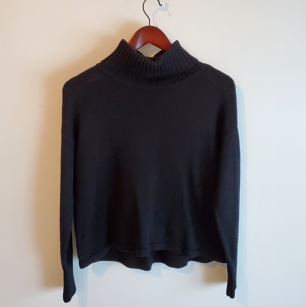 Womens Crop Turtleneck Sweater